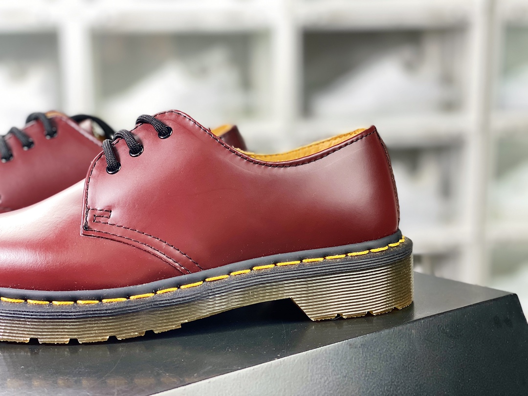 Dr. Martens 1461 Bex Double Stitch Leather Double Stitch Series Platform Martin Boots ”Leather Chicken Blood Red Low Top” 27882001