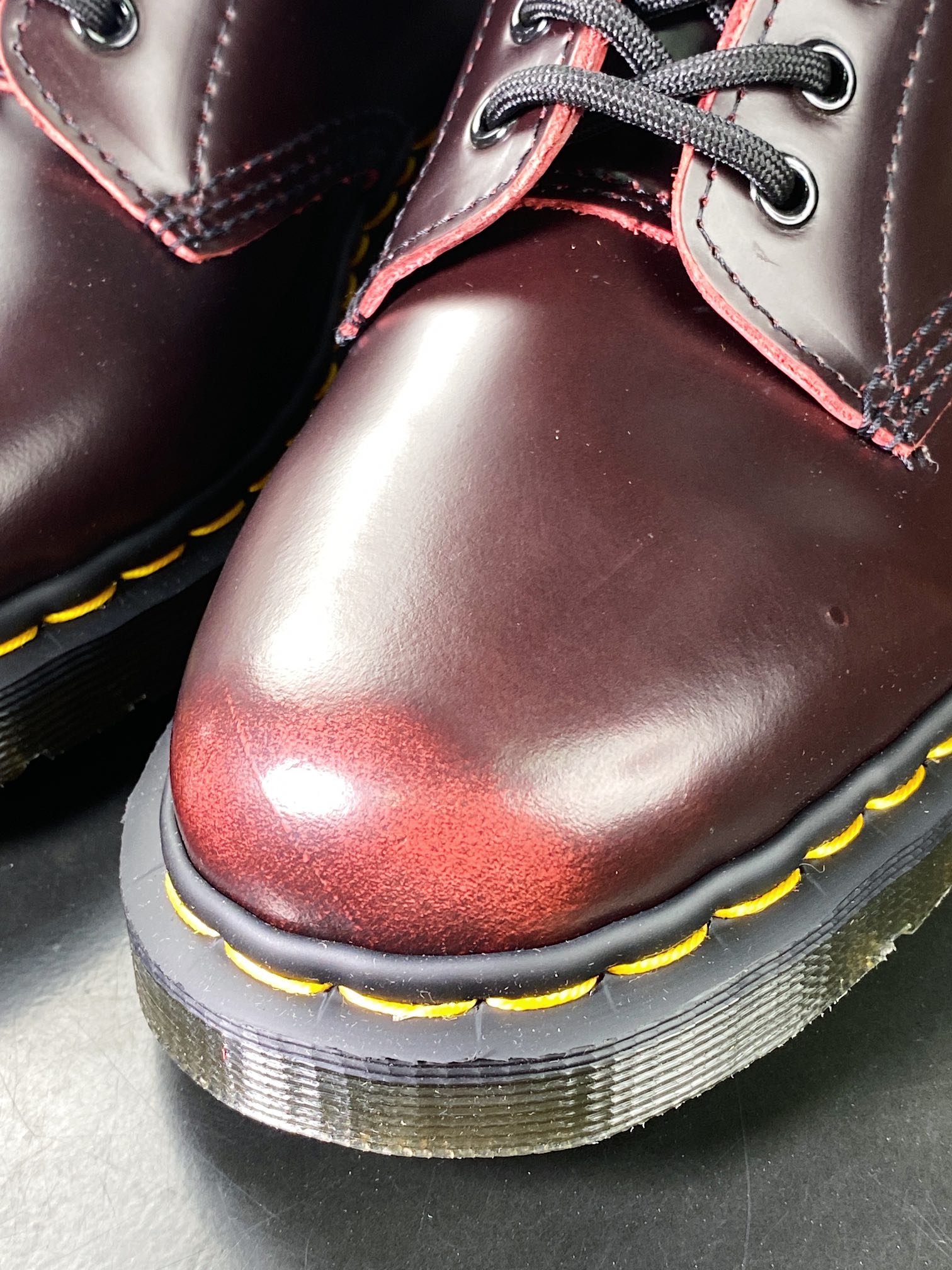 Dr. Martens Bex 8-Eye Boot 1460 high-top series retro eight-hole lace-up full leather work boots ”Cherry Red Open Edge Bead Hard Leather” R11822600