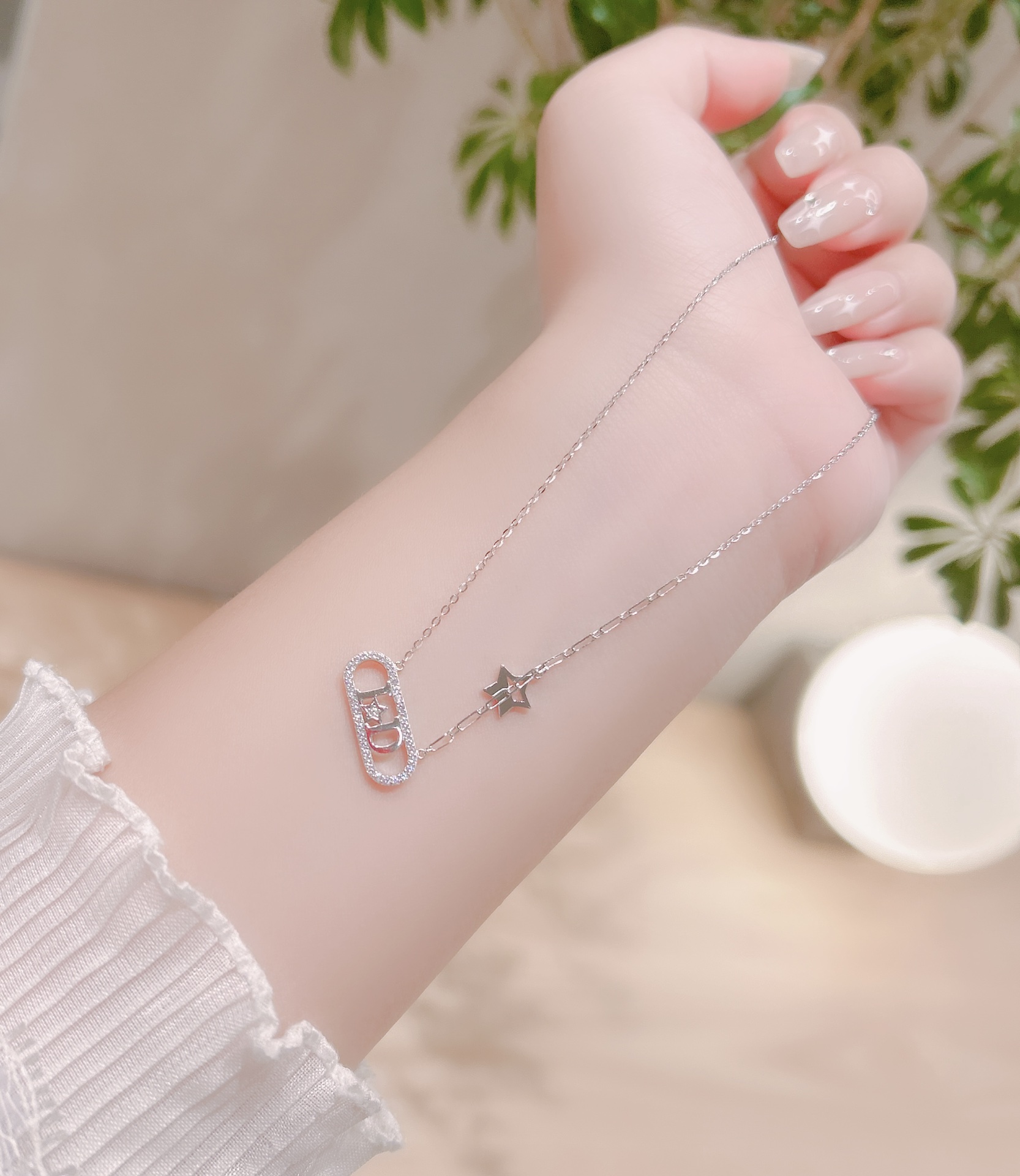 フレンチファインシルバーネックレスゴールド バレンタインデー