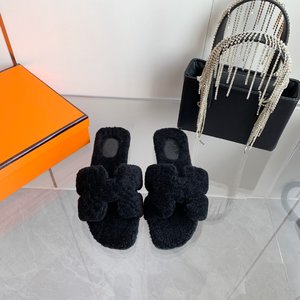 Hermes Shoes Slippers Cowhide Genuine Leather Sheepskin Fall Collection