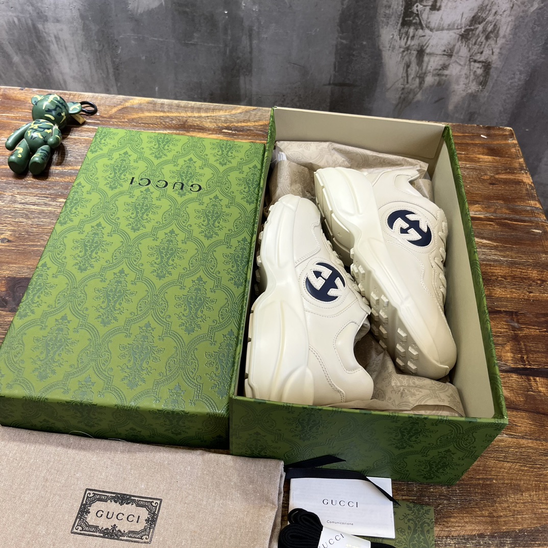 Gucci 2022新配色 莞产 代购渠道版本 Gucci Rhyton Vintage Trainer Sneaker
