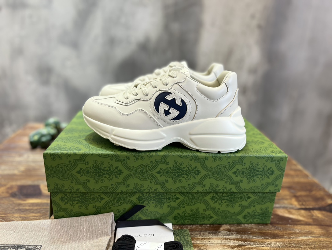 Gucci 2022新配色 莞产 代购渠道版本 Gucci Rhyton Vintage Trainer Sneaker