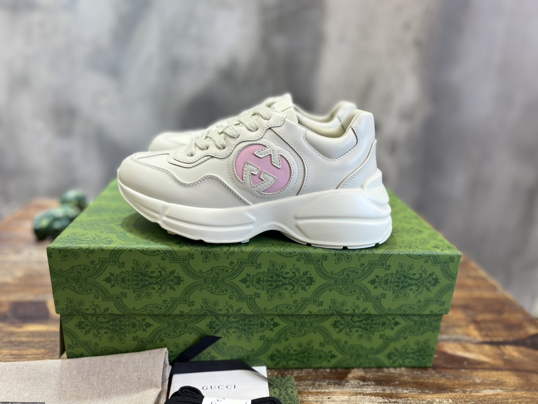 Gucci 2022新配色 莞产 代购渠道版本 Gucci Rhyton Vintage Trainer Sneaker