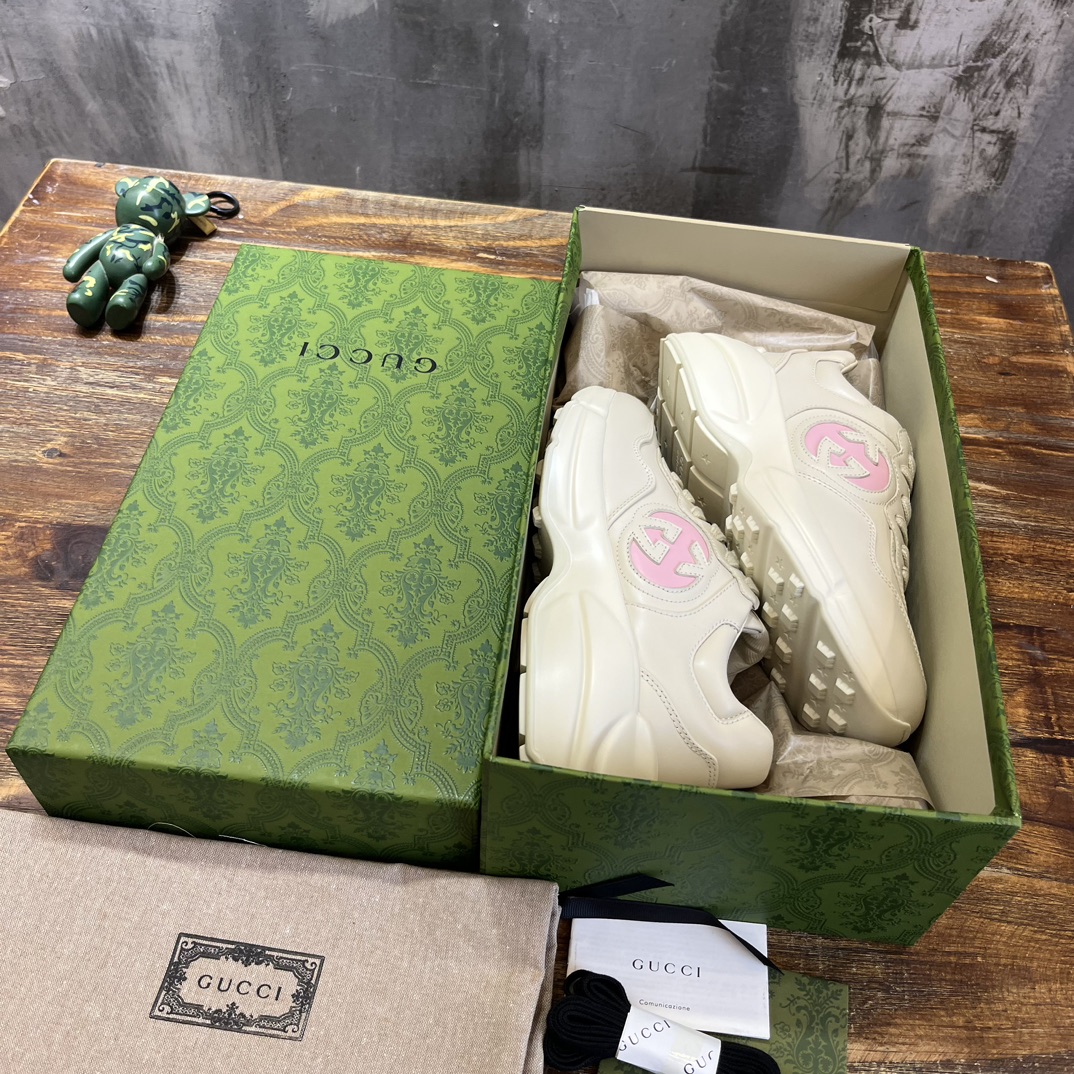 Gucci 2022新配色 莞产 代购渠道版本 Gucci Rhyton Vintage Trainer Sneaker