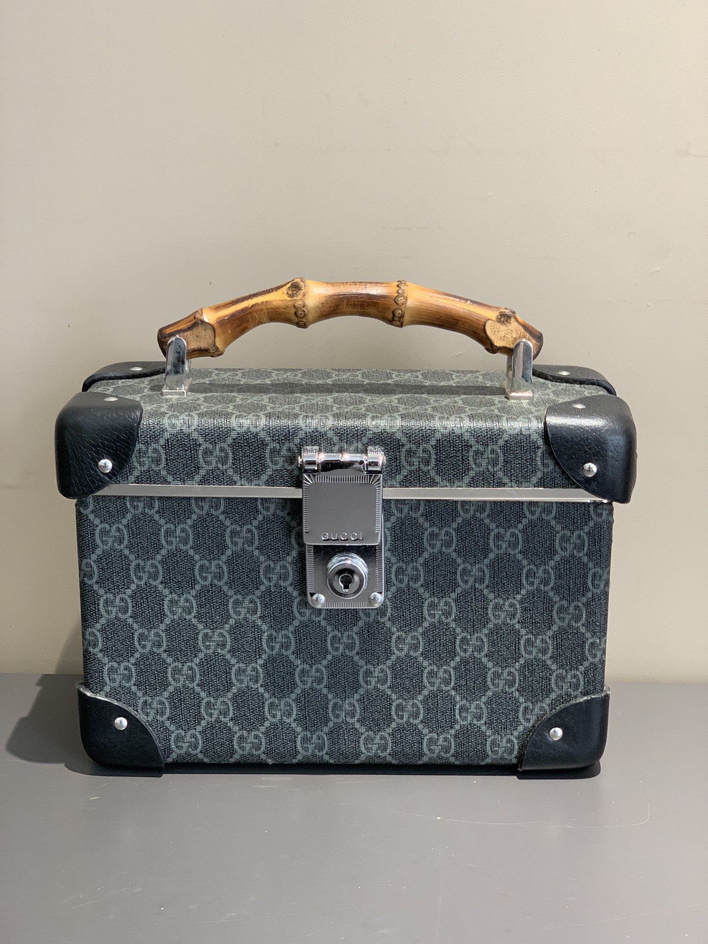 Gucci Vintage GG Monogrammed Suitcase with Bamboo Handle 2 i1692454090 5220 0