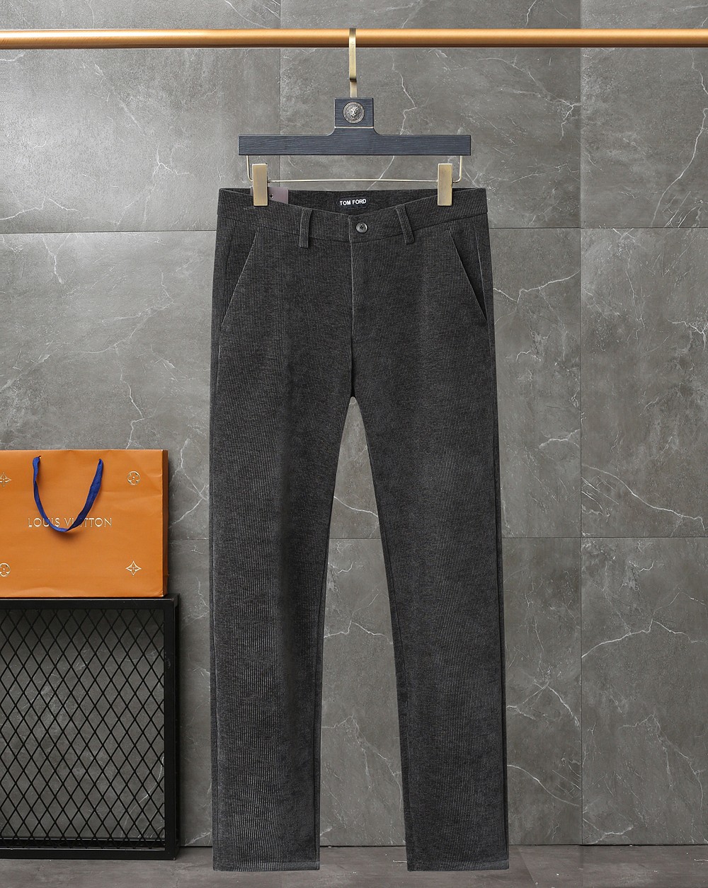 Tom Ford Clothing Pants & Trousers Black Blue Grey Light Gray Corduroy Cotton Fall/Winter Collection Casual