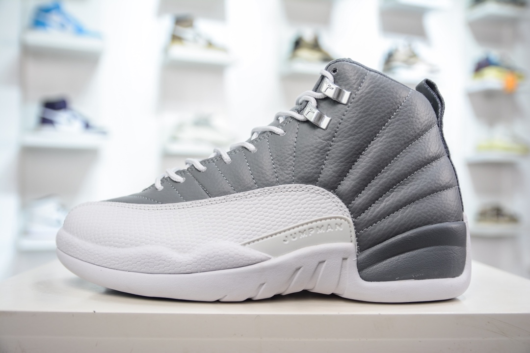 YH纯原 Air Jordan 12 “Stealth” 灰白 AJ12乔12 男子文化篮球鞋 CT8013-015