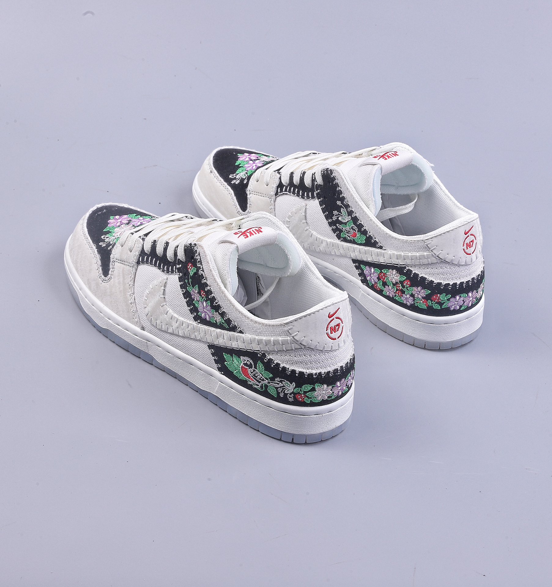 C Nk SB Dunk Low ”N7” floral embroidery SB low-top casual sneakers FD6951-300