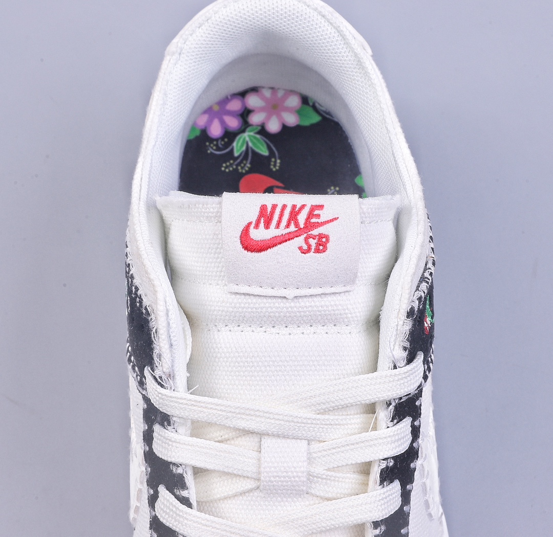 C Nk SB Dunk Low ”N7” floral embroidery SB low-top casual sneakers FD6951-300