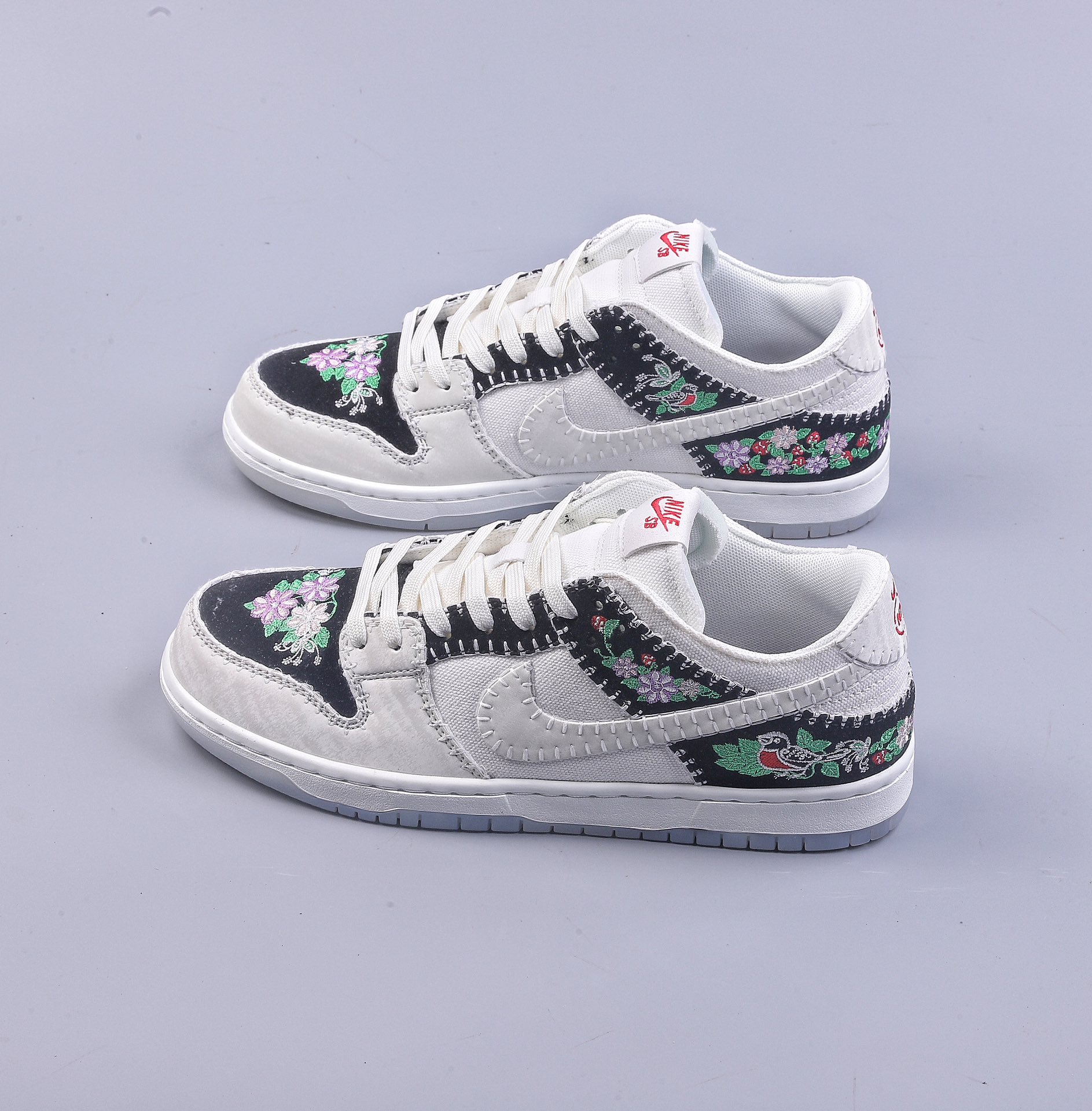 C Nk SB Dunk Low ”N7” floral embroidery SB low-top casual sneakers FD6951-300