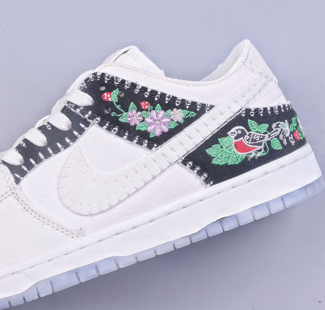 C Nk SB Dunk Low ”N7” floral embroidery SB low-top casual sneakers FD6951-300