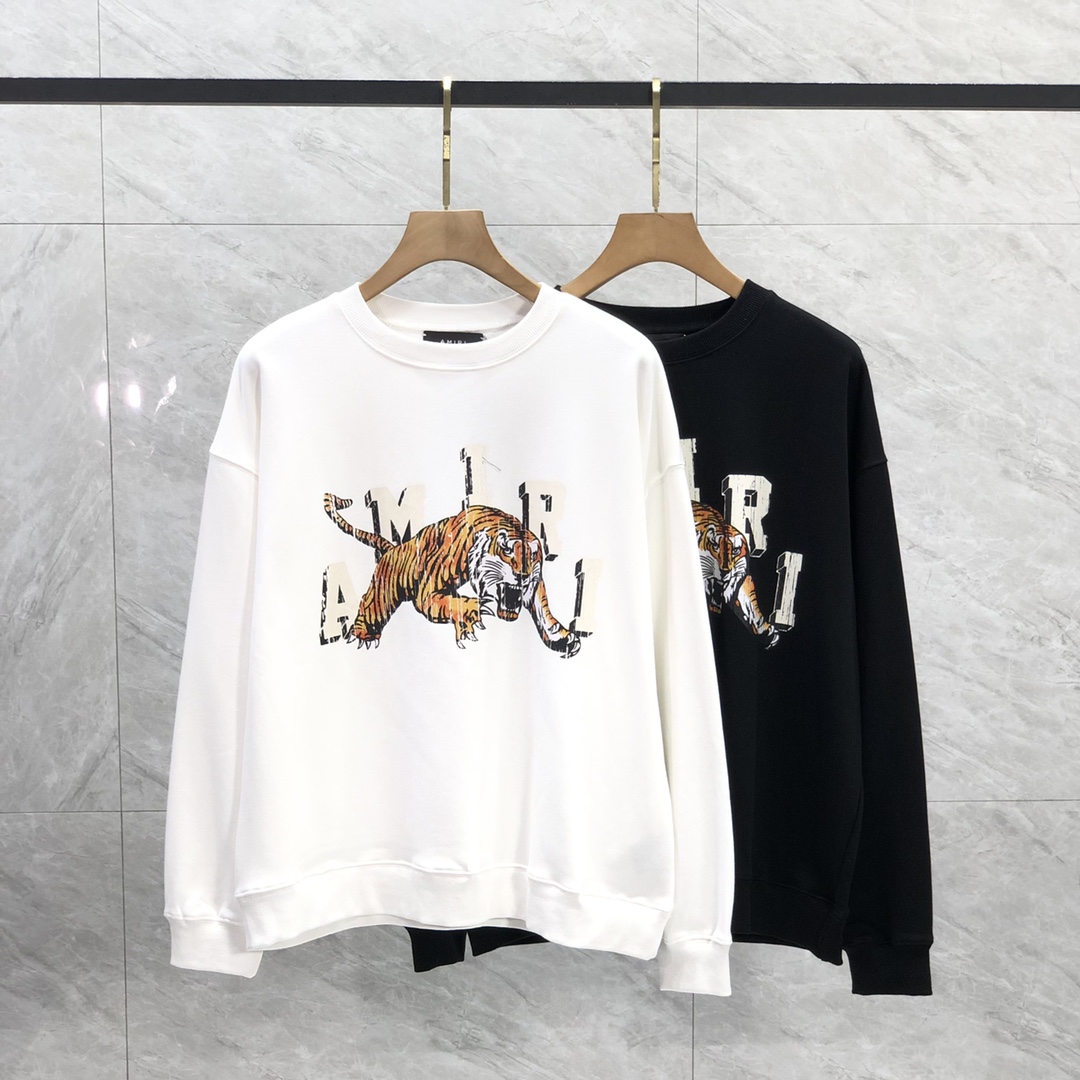 At Cheap Price
 Amiri Wholesale
 Clothing Sweatshirts Black White Printing Cotton