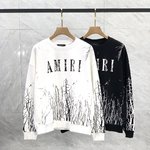 Amiri Clothing Sweatshirts Black White Printing Cotton