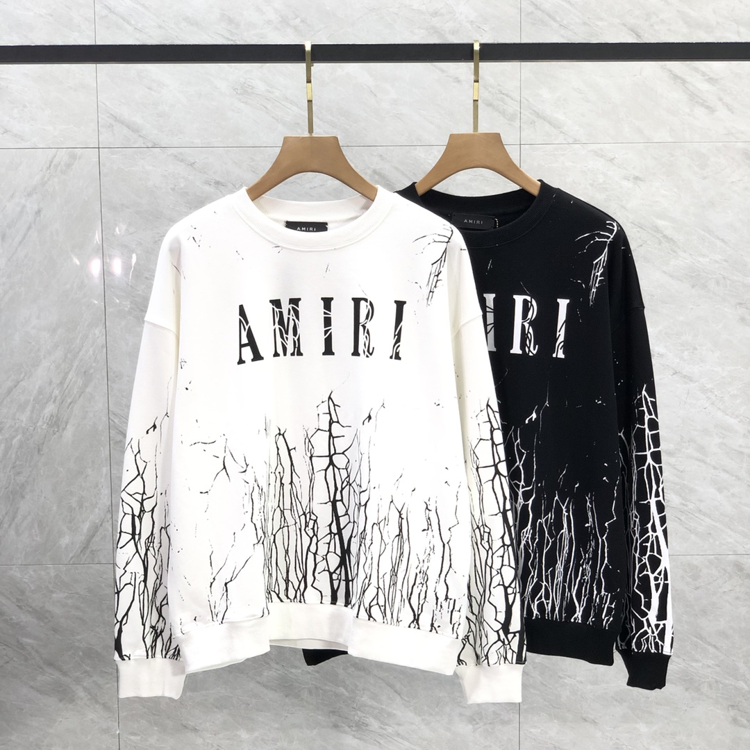 Amiri Clothing Sweatshirts Best Wholesale Replica
 Black White Printing Cotton