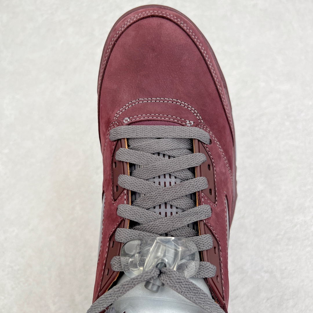 图片[4]-＃Y3纯原 Air Jordan AJ5 Retro 勃艮第红 DZ4131-600 全新改良批次 圈内最强系列 恪守真诚 承诺混一赔十 高端零售裸鞋圈特供批次 SZ原厂全套原楦原纸板冲刀磨具开发 原厂皮料加持 原厂港宝加持定型后跟R度完美 同源原厂电绣 飞翼针数密度立体效果一致 百分百一致原鞋 原厂拉帮工艺 针距密度一致 后跟弧度收口自然不对折 极致一眼正品既视感 进口玻璃冲刀皮料裁剪零毛边 全鞋电脑针车工艺 品控清洁度最高QC检验标准 免检产品 原厂订购鞋盒、鞋标、防尘纸、鞋撑、鞋带 追求极致的原厂味道 尺码：40.5 41 42 42.5 43 44 44.5 45 46 47.5 48.5-选品中心