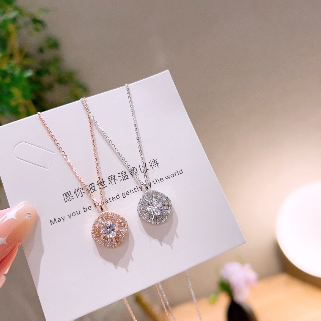 精巧低アレルギー銀ネックレスシルバー 親友へのプレゼント