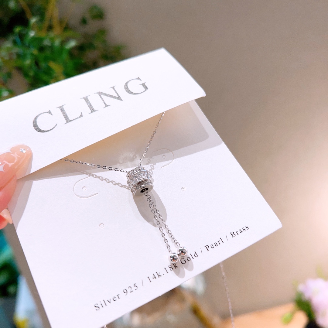 ラグジュアリー純銀ネックレスシルバー 晩餐会