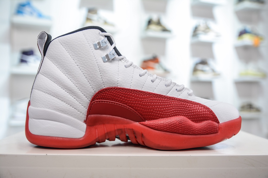 YH pure original Air Jordan 12 Retro ”Cherry” cherry white and red AJ12 Joe 12 men's cultural basketball shoes CT8013-116