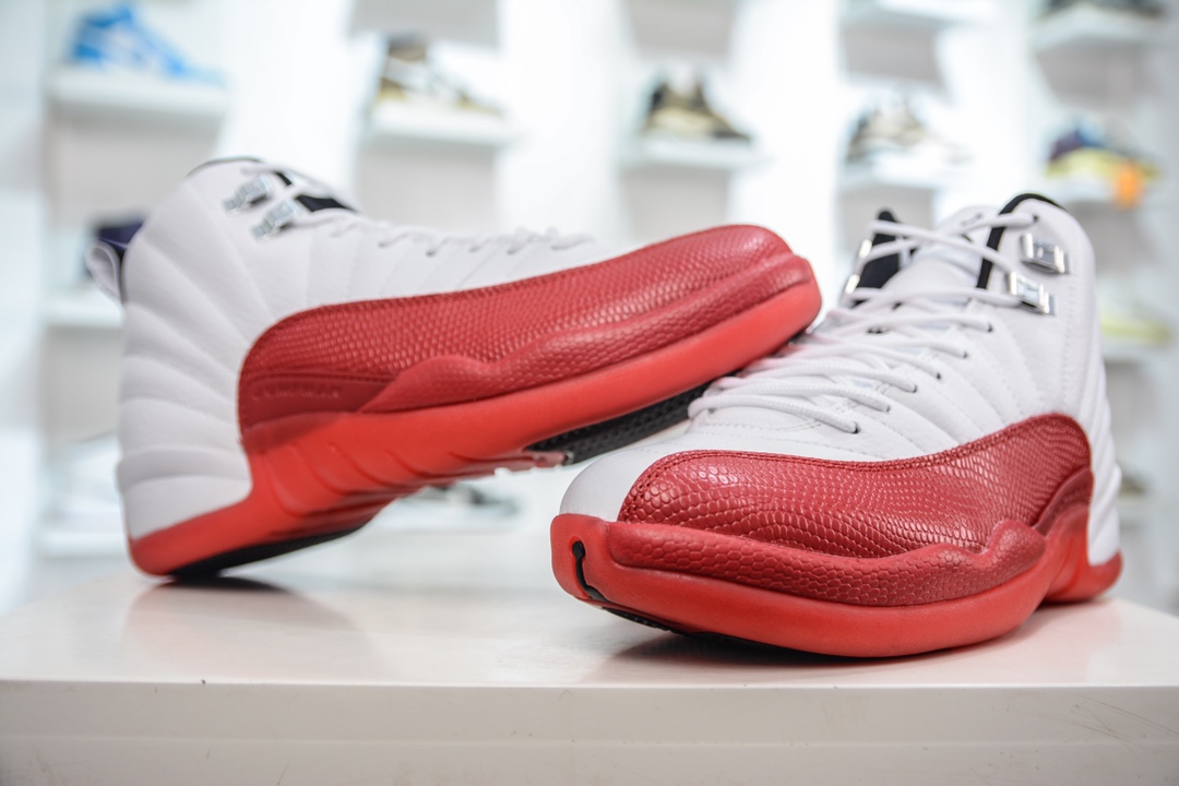 YH pure original Air Jordan 12 Retro ”Cherry” cherry white and red AJ12 Joe 12 men's cultural basketball shoes CT8013-116