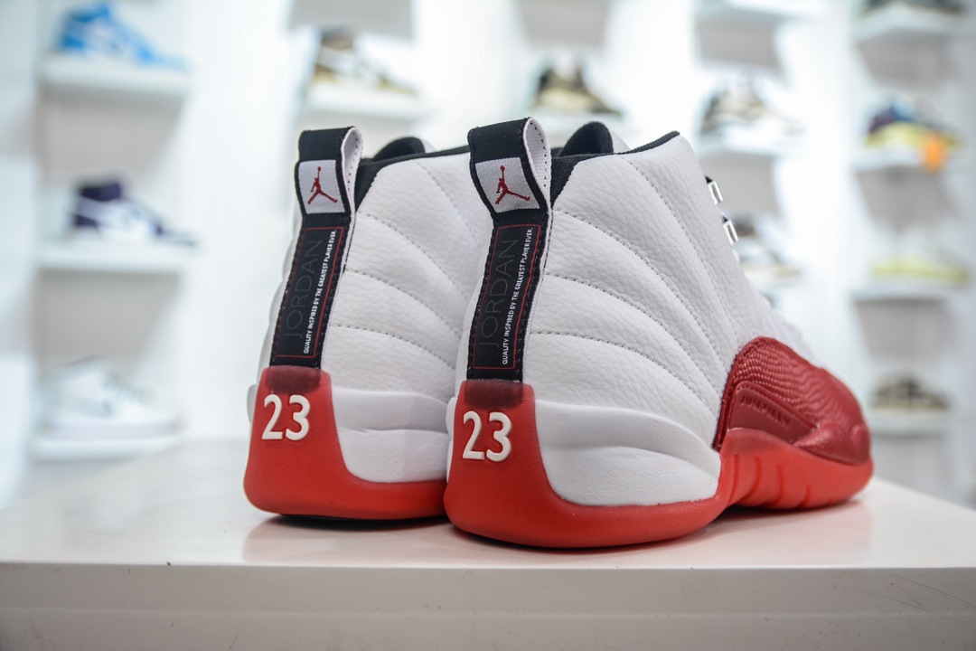 YH pure original Air Jordan 12 Retro ”Cherry” cherry white and red AJ12 Joe 12 men's cultural basketball shoes CT8013-116