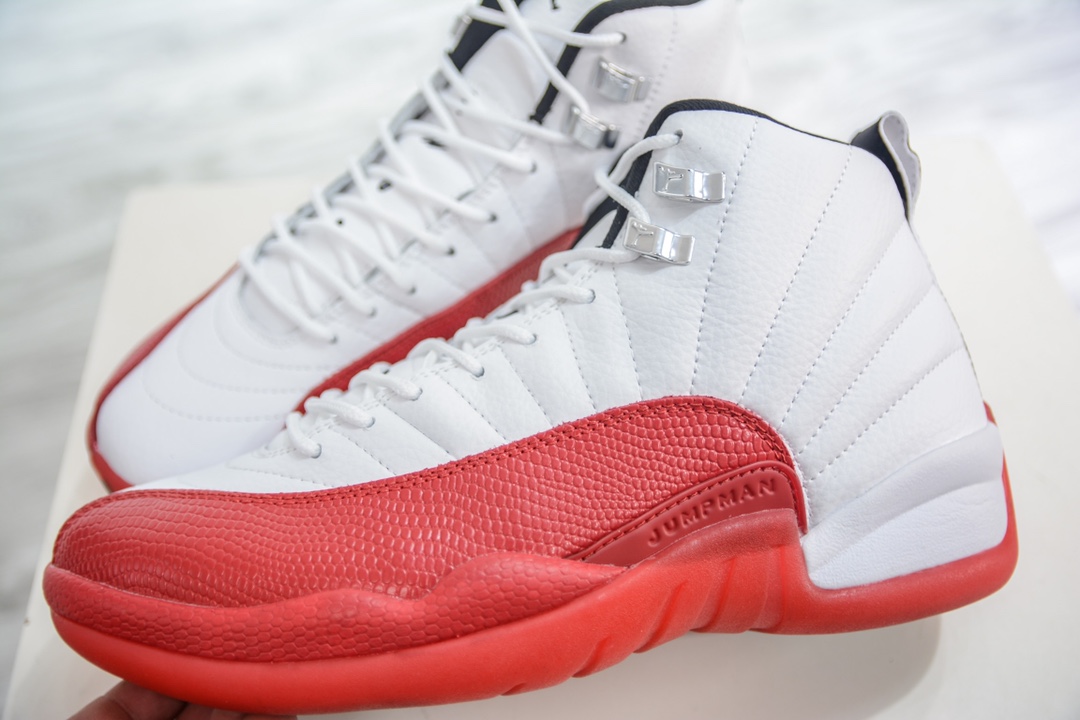 YH pure original Air Jordan 12 Retro ”Cherry” cherry white and red AJ12 Joe 12 men's cultural basketball shoes CT8013-116