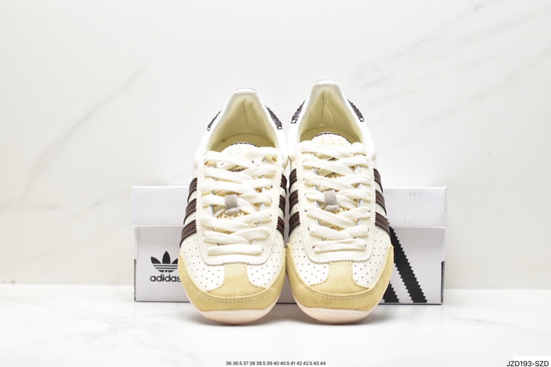 Wales Bonner x Adidas WB Japan Low ”Cream White Dark Brown” WB Japan series jogging shoes ”Cream White Light Yellow Dark Brown” GY5748