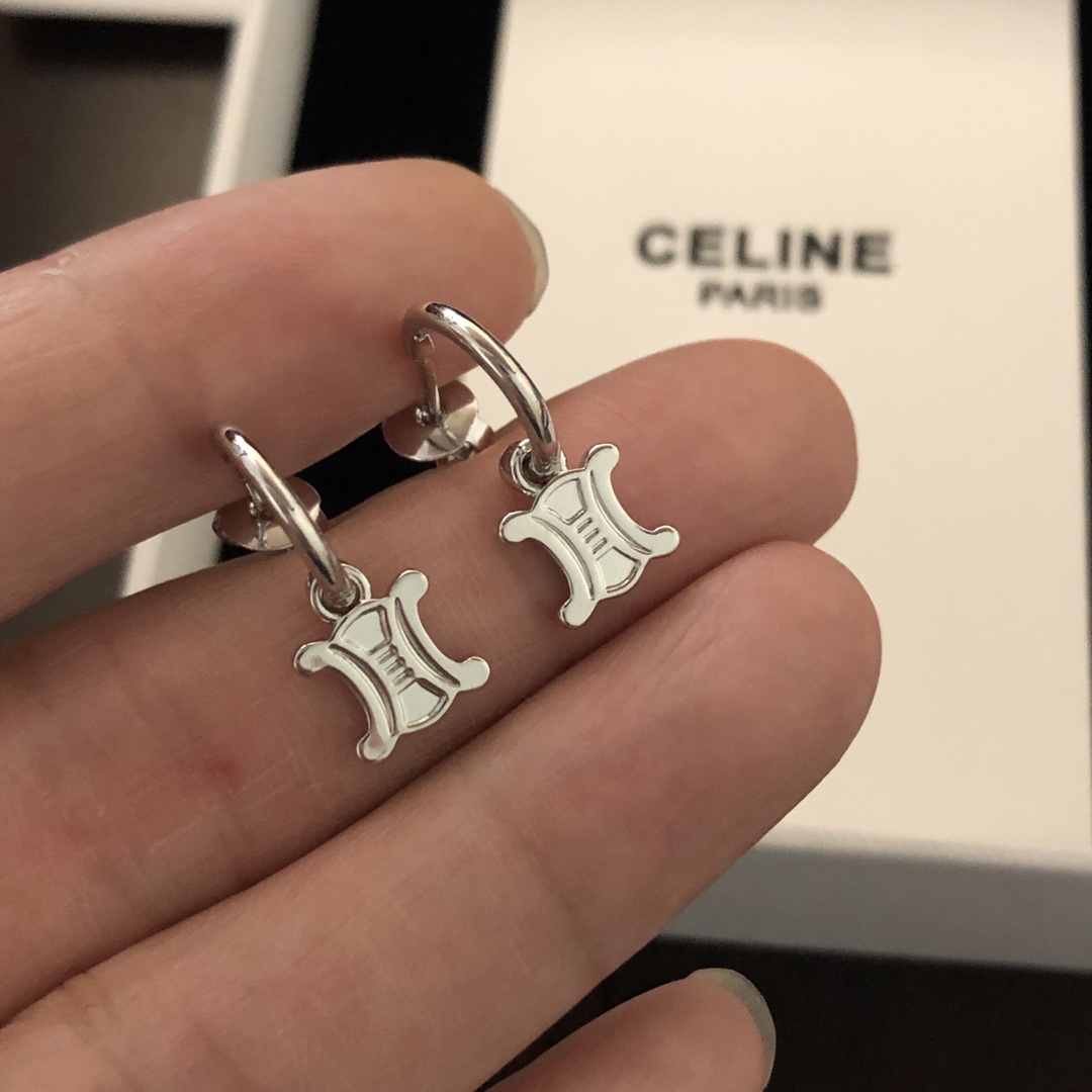 精工版本思琳耳环Celine新款赛琳耳钉凯旋门耳环与众不同的设计个性十足电镀白金工艺专柜版本一比一质量️