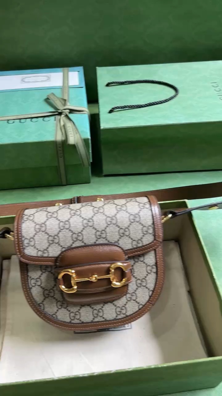 Gucci Crossbody & Shoulder Bags Saddle Bags Brown PVC