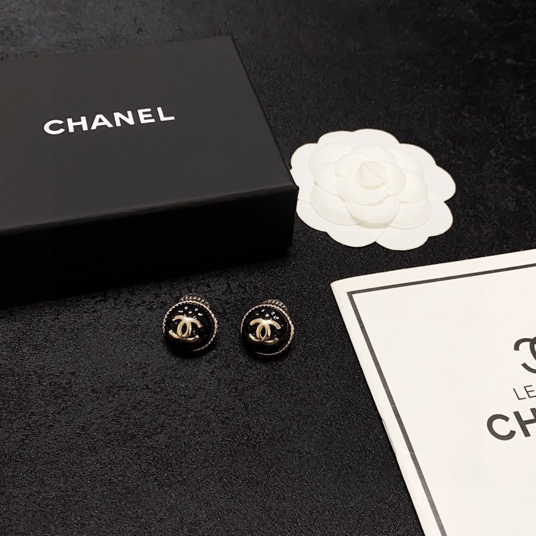 Chanel小香双C简约黑色菱格立体
