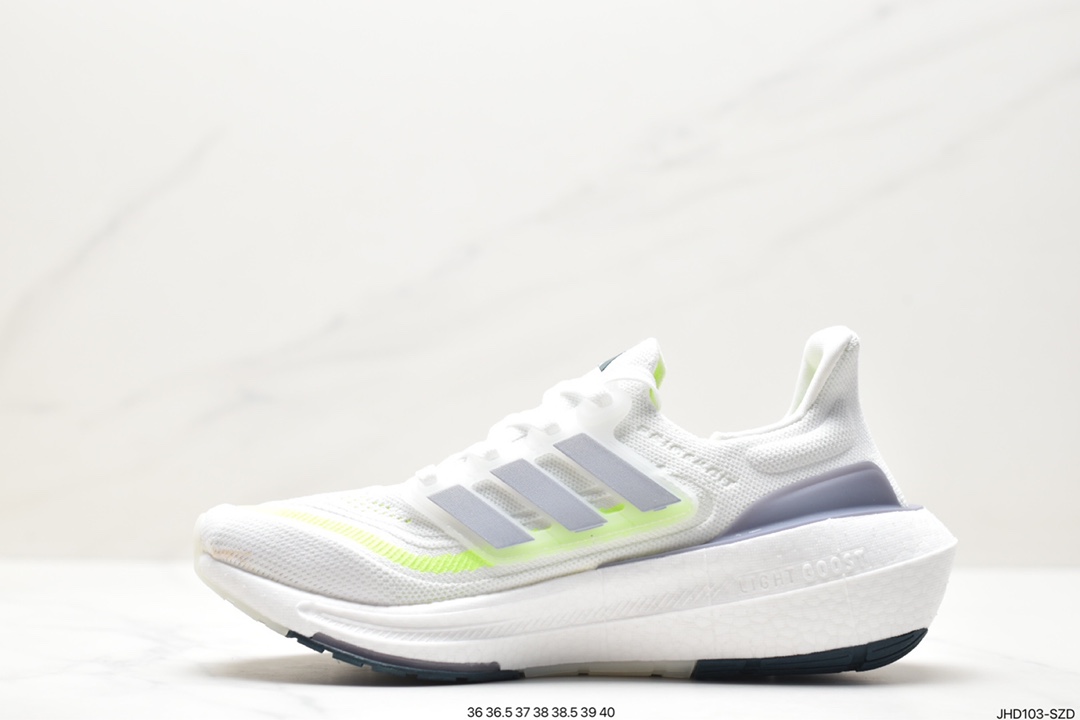 Adidas ULTRABOOST LIGHT series low-top sock-style knitted breathable cushioning casual sports jogging shoes IE1775