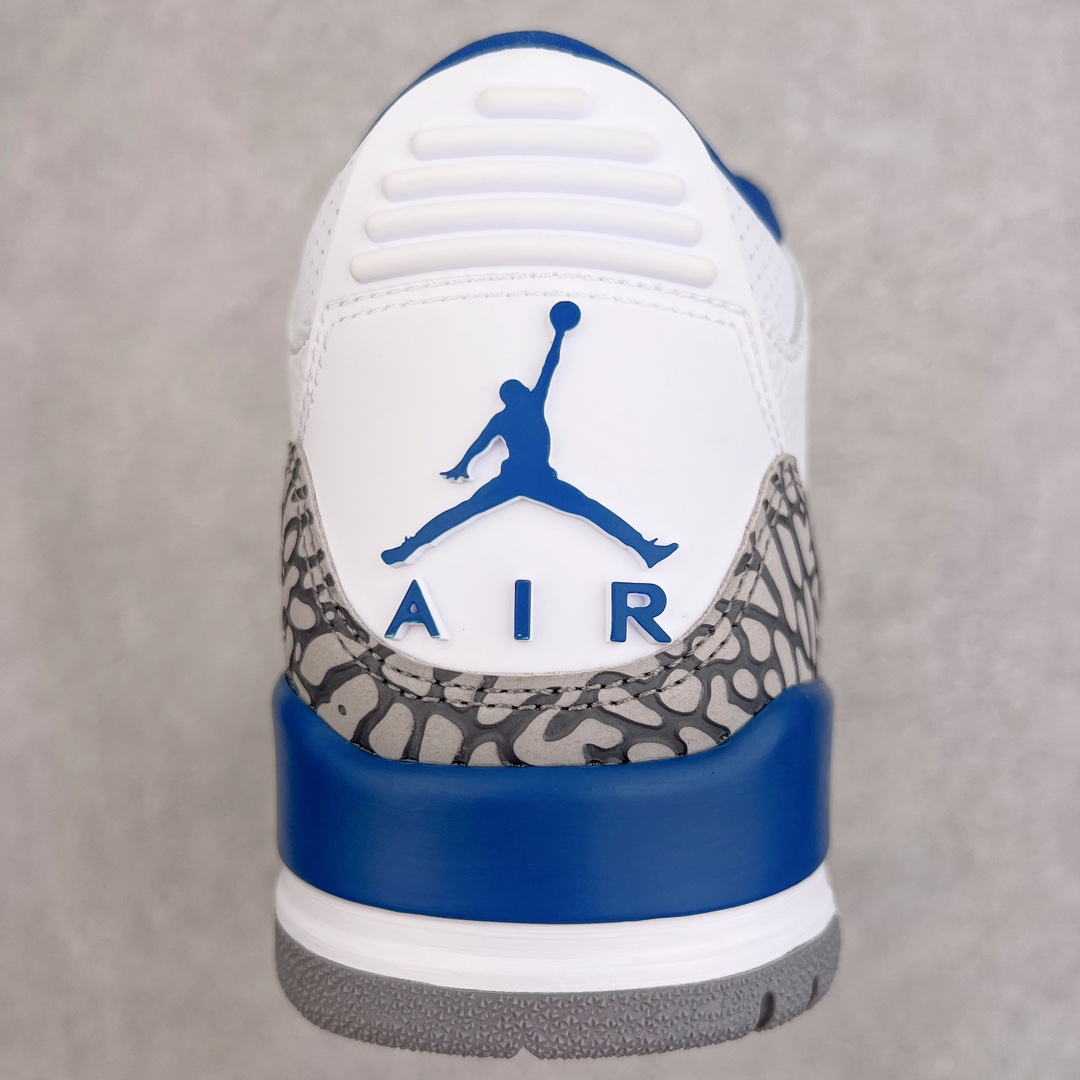 图片[8]-零售💰260 ＃KZ神版福利回馈‼Air Jordan AJ3 Retro 奇才白蓝 CT8532-148 独家外贸特供尺码含45.5 48.5 国内外口碑最好最推荐的产品 市场中端王者 亲自操刀耗时半年巨作 全套原纸板楦头开发 原厂大底磨具加持立体防滑纹理 原装可视Air Sole气垫 原汁原味最完美的三代版型 唯一正确鞋头趴度弧度高度鞋身腰线 此版本只针对中端市场 皮料材质有所更替 其他数据细节工艺流程均保持一致 绝不口嗨 细节品控鞋型随意秒杀市面3XX 4XX 原厂TPU后跟饰片 正确内里反口里网布 皮料菱角分明不变形无多余毛边 正确手工大底描漆拉丝 市场唯一原厂鞋扣模具 原厂织唛标 原厂飞人电绣工艺 尾指中部跳三针 独家绑鞋带手法 印刷中底布 四线拉帮 米色美纹纸贴合固定 进口港宝加持 后跟自然饱满 全鞋荧光划线卡点 追求极致完美 每一双都是工艺品 多重QC质检 超越公司货的品控标准 实实在在的免检产品 尺码：40 40.5 41 42 42.5 43 44 44.5 45 45.5 46 47.5 48.5 编码：by2936060-运动鞋