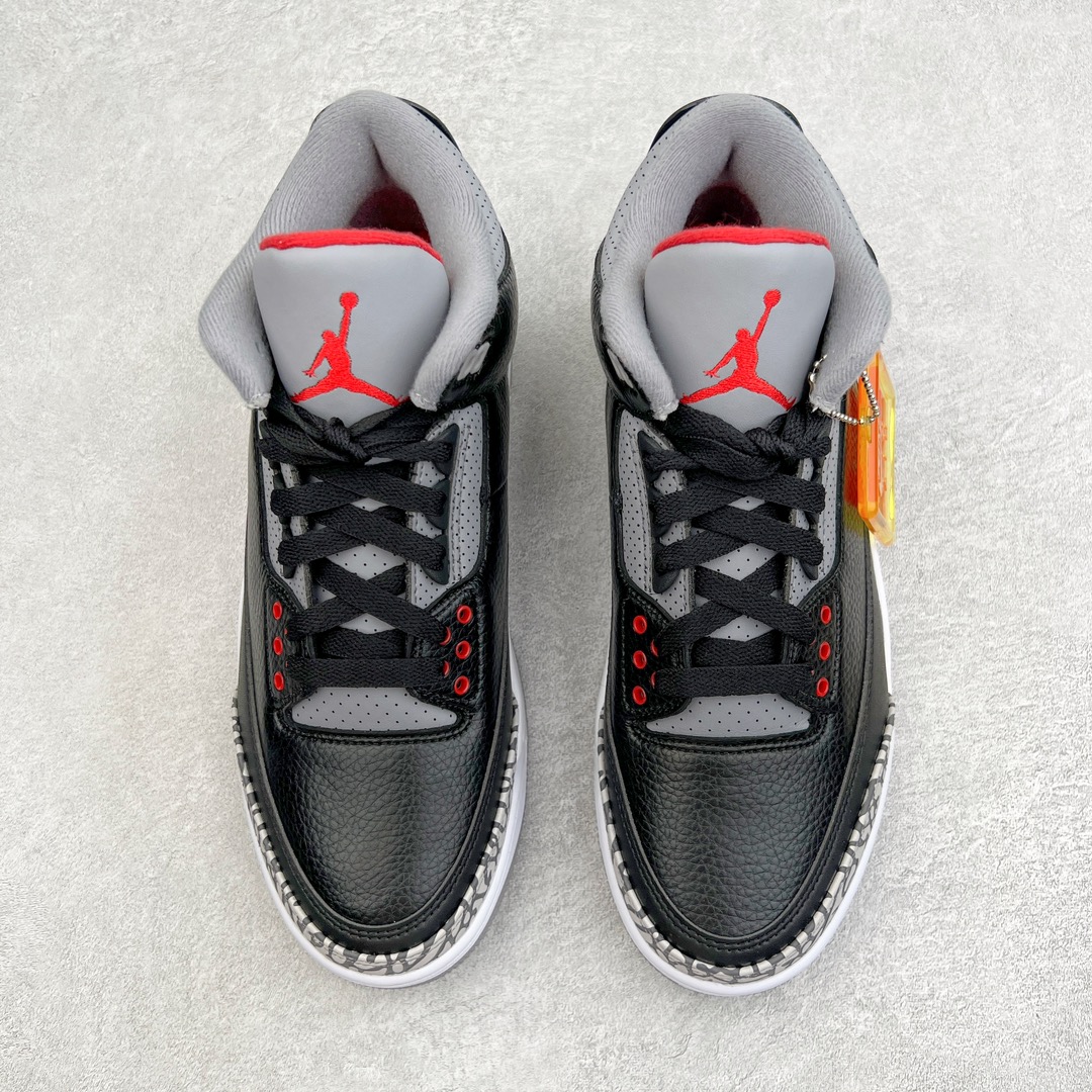 图片[2]-零售💰260 ＃KZ神版福利回馈‼Air Jordan AJ3 Retro 黑水泥 854262-001 独家外贸特供尺码含45.5 48.5 国内外口碑最好最推荐的产品 市场中端王者 亲自操刀耗时半年巨作 全套原纸板楦头开发 原厂大底磨具加持立体防滑纹理 原装可视Air Sole气垫 原汁原味最完美的三代版型 唯一正确鞋头趴度弧度高度鞋身腰线 此版本只针对中端市场 皮料材质有所更替 其他数据细节工艺流程均保持一致 绝不口嗨 细节品控鞋型随意秒杀市面3XX 4XX 原厂TPU后跟饰片 正确内里反口里网布 皮料菱角分明不变形无多余毛边 正确手工大底描漆拉丝 市场唯一原厂鞋扣模具 原厂织唛标 原厂飞人电绣工艺 尾指中部跳三针 独家绑鞋带手法 印刷中底布 四线拉帮 米色美纹纸贴合固定 进口港宝加持 后跟自然饱满 全鞋荧光划线卡点 追求极致完美 每一双都是工艺品 多重QC质检 超越公司货的品控标准 实实在在的免检产品 尺码：40 40.5 41 42 42.5 43 44 44.5 45 45.5 46 47.5 48.5 编码：by2936060-运动鞋