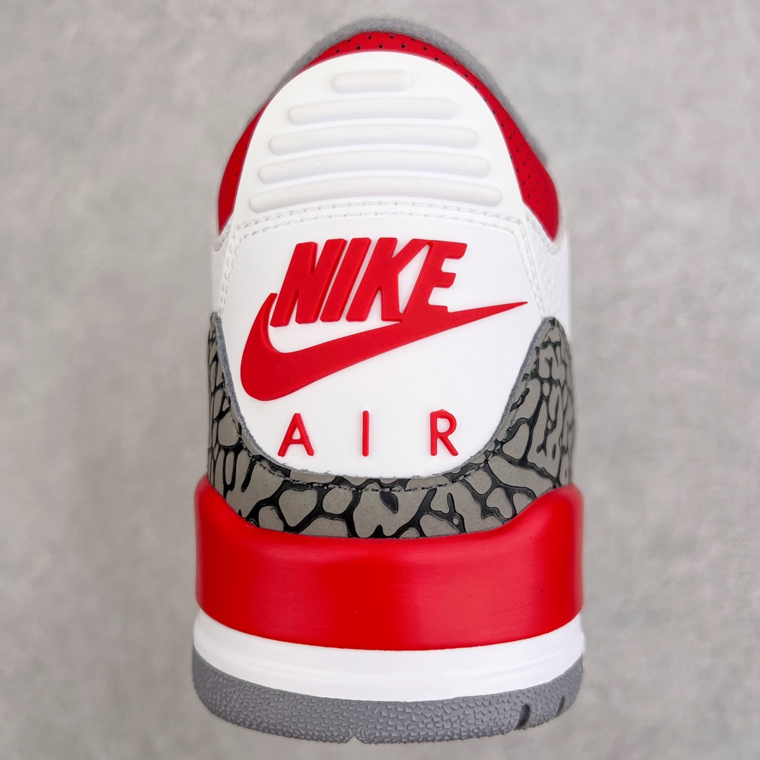 图片[8]-零售💰260 ＃KZ神版福利回馈‼Air Jordan AJ3 Retro 白红 DN3707-160 独家外贸特供尺码含45.5 48.5 国内外口碑最好最推荐的产品 市场中端王者 亲自操刀耗时半年巨作 全套原纸板楦头开发 原厂大底磨具加持立体防滑纹理 原装可视Air Sole气垫 原汁原味最完美的三代版型 唯一正确鞋头趴度弧度高度鞋身腰线 此版本只针对中端市场 皮料材质有所更替 其他数据细节工艺流程均保持一致 绝不口嗨 细节品控鞋型随意秒杀市面3XX 4XX 原厂TPU后跟饰片 正确内里反口里网布 皮料菱角分明不变形无多余毛边 正确手工大底描漆拉丝 市场唯一原厂鞋扣模具 原厂织唛标 原厂飞人电绣工艺 尾指中部跳三针 独家绑鞋带手法 印刷中底布 四线拉帮 米色美纹纸贴合固定 进口港宝加持 后跟自然饱满 全鞋荧光划线卡点 追求极致完美 每一双都是工艺品 多重QC质检 超越公司货的品控标准 实实在在的免检产品 尺码：40 40.5 41 42 42.5 43 44 44.5 45 45.5 46 47.5 48.5 编码：by2936060-运动鞋