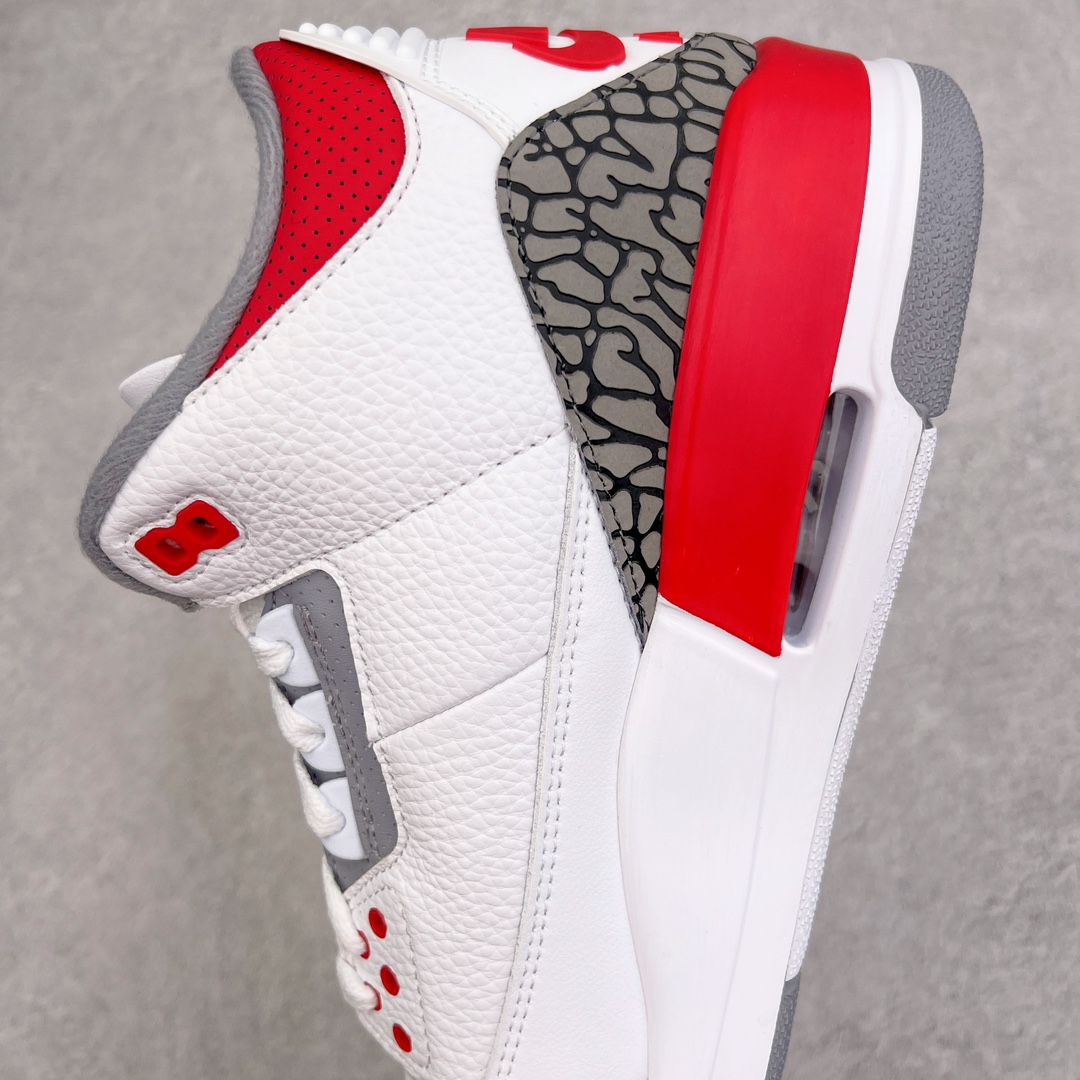 图片[7]-零售💰260 ＃KZ神版福利回馈‼Air Jordan AJ3 Retro 白红 DN3707-160 独家外贸特供尺码含45.5 48.5 国内外口碑最好最推荐的产品 市场中端王者 亲自操刀耗时半年巨作 全套原纸板楦头开发 原厂大底磨具加持立体防滑纹理 原装可视Air Sole气垫 原汁原味最完美的三代版型 唯一正确鞋头趴度弧度高度鞋身腰线 此版本只针对中端市场 皮料材质有所更替 其他数据细节工艺流程均保持一致 绝不口嗨 细节品控鞋型随意秒杀市面3XX 4XX 原厂TPU后跟饰片 正确内里反口里网布 皮料菱角分明不变形无多余毛边 正确手工大底描漆拉丝 市场唯一原厂鞋扣模具 原厂织唛标 原厂飞人电绣工艺 尾指中部跳三针 独家绑鞋带手法 印刷中底布 四线拉帮 米色美纹纸贴合固定 进口港宝加持 后跟自然饱满 全鞋荧光划线卡点 追求极致完美 每一双都是工艺品 多重QC质检 超越公司货的品控标准 实实在在的免检产品 尺码：40 40.5 41 42 42.5 43 44 44.5 45 45.5 46 47.5 48.5 编码：by2936060-运动鞋