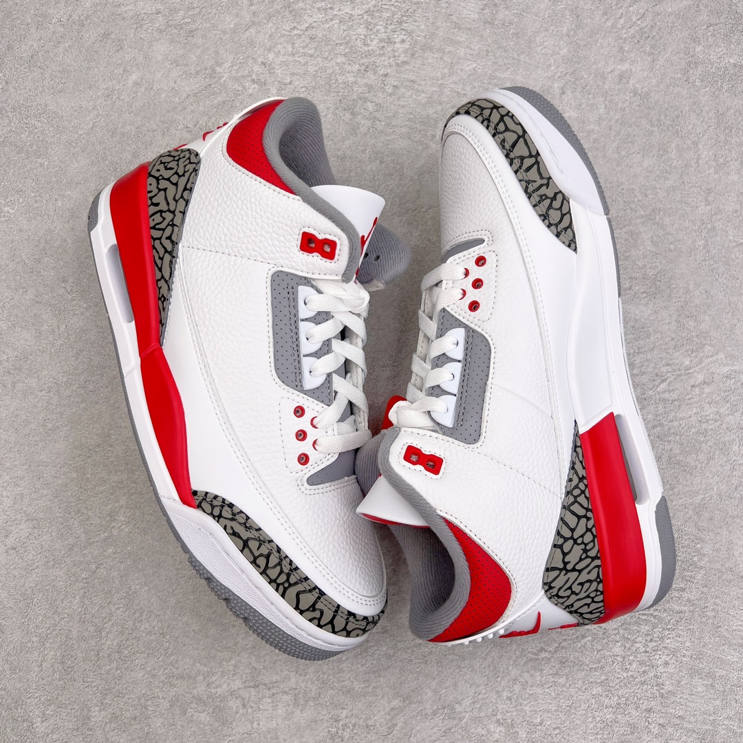 图片[3]-零售💰260 ＃KZ神版福利回馈‼Air Jordan AJ3 Retro 白红 DN3707-160 独家外贸特供尺码含45.5 48.5 国内外口碑最好最推荐的产品 市场中端王者 亲自操刀耗时半年巨作 全套原纸板楦头开发 原厂大底磨具加持立体防滑纹理 原装可视Air Sole气垫 原汁原味最完美的三代版型 唯一正确鞋头趴度弧度高度鞋身腰线 此版本只针对中端市场 皮料材质有所更替 其他数据细节工艺流程均保持一致 绝不口嗨 细节品控鞋型随意秒杀市面3XX 4XX 原厂TPU后跟饰片 正确内里反口里网布 皮料菱角分明不变形无多余毛边 正确手工大底描漆拉丝 市场唯一原厂鞋扣模具 原厂织唛标 原厂飞人电绣工艺 尾指中部跳三针 独家绑鞋带手法 印刷中底布 四线拉帮 米色美纹纸贴合固定 进口港宝加持 后跟自然饱满 全鞋荧光划线卡点 追求极致完美 每一双都是工艺品 多重QC质检 超越公司货的品控标准 实实在在的免检产品 尺码：40 40.5 41 42 42.5 43 44 44.5 45 45.5 46 47.5 48.5 编码：by2936060-运动鞋