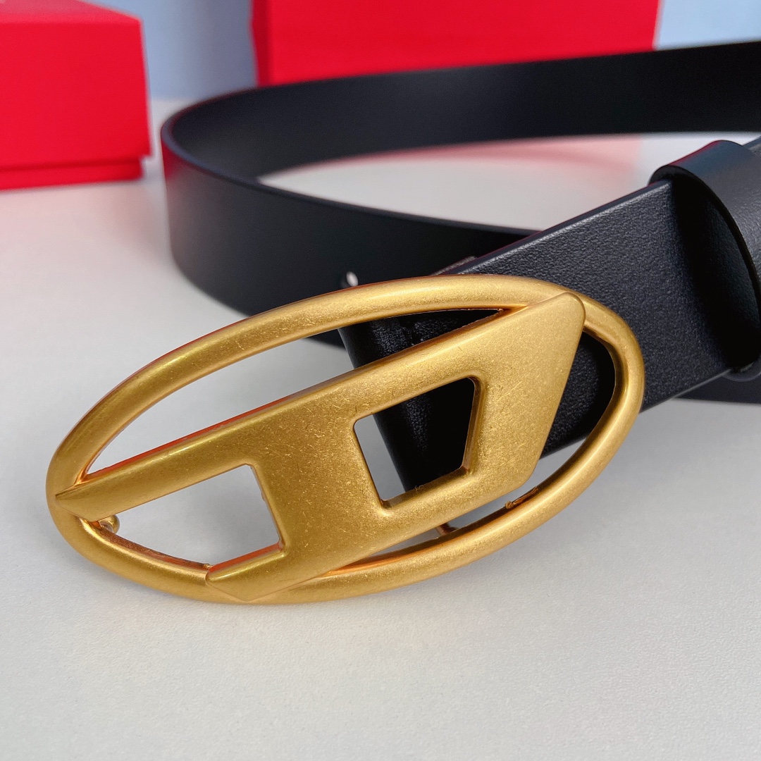 New DIESEL 23 Spring/Summer OVAL-DLOGO Belt: Retro Style, 4.0cm Width - 图片 4
