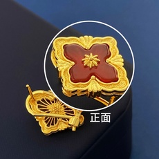 BC80 (玉髓光面)意大利高级珠宝品牌Buccellati布契拉提复古宫廷风四叶草 四瓣花贝壳玛瑙玉髓 BC80 (玉髓光面)意大利高级珠宝品牌Buccellati布契拉提复古宫廷风四叶草 四瓣花贝壳玛瑙玉髓