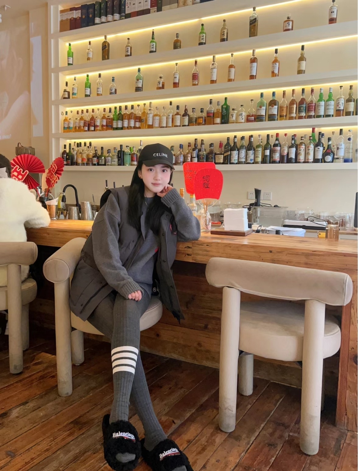 NO:479280,Reference for foot pictures #, fur shoes and slippers19860909上脚图参考#,毛毛鞋拖鞋,slippers,Women's Shoes