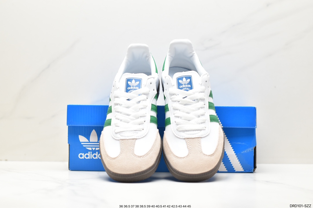 110 阿迪达斯Adidas Originals Samba Vegan OG桑巴舞系列运动板鞋 IG1024