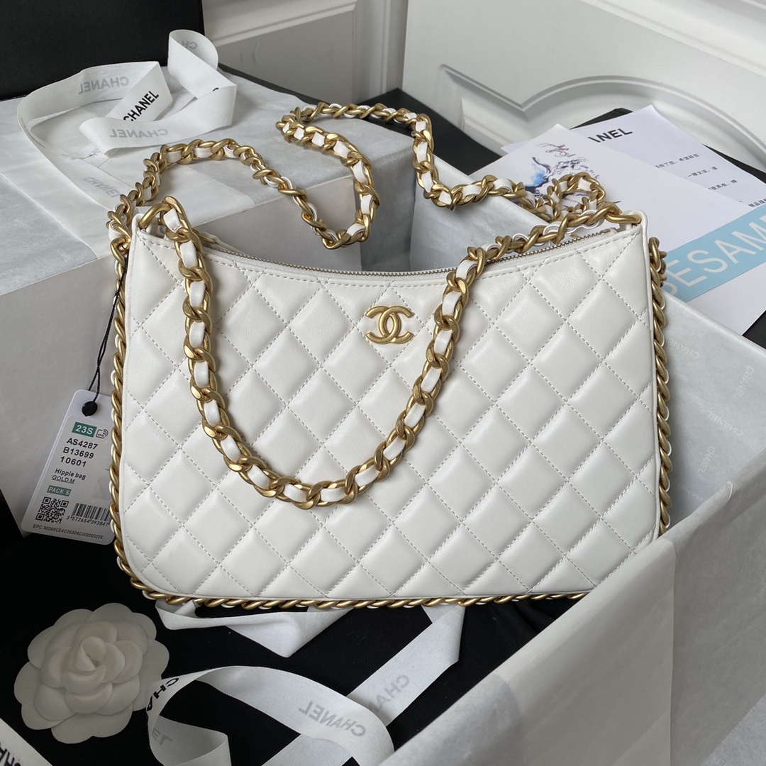 Chanel Crossbody & Shoulder Bags Gold Set With Diamonds Weave Fashion Chains