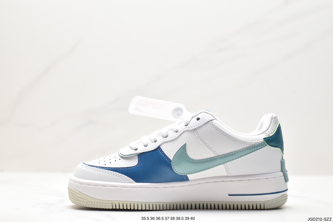 Nike WMNS Air Force 1 Shadow Macaron Military Air Force 1 Light Incremental High and Low Top Sneakers DZ1847-101