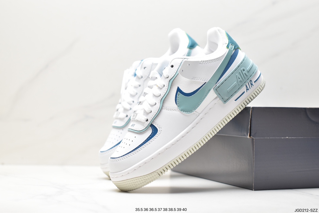 Nike WMNS Air Force 1 Shadow Macaron Military Air Force 1 Light Incremental High and Low Top Sneakers DZ1847-101