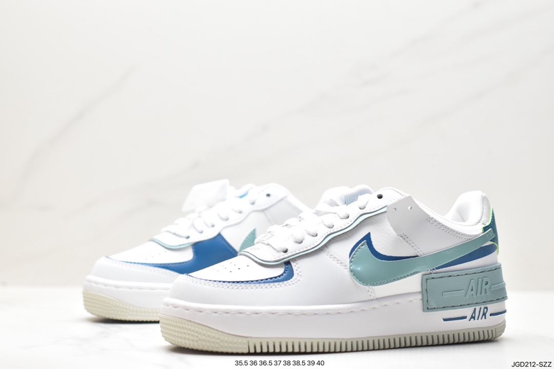 Nike WMNS Air Force 1 Shadow Macaron Military Air Force 1 Light Incremental High and Low Top Sneakers DZ1847-101