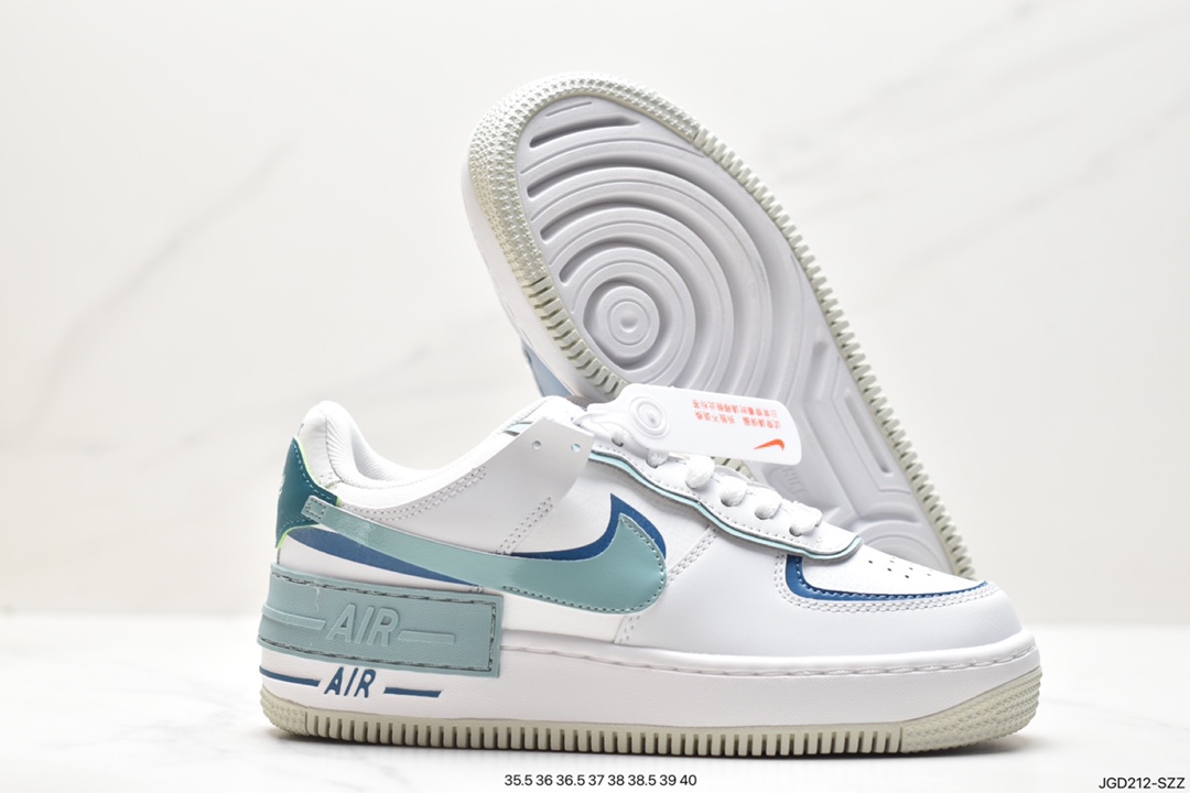 Nike WMNS Air Force 1 Shadow Macaron Military Air Force 1 Light Incremental High and Low Top Sneakers DZ1847-101