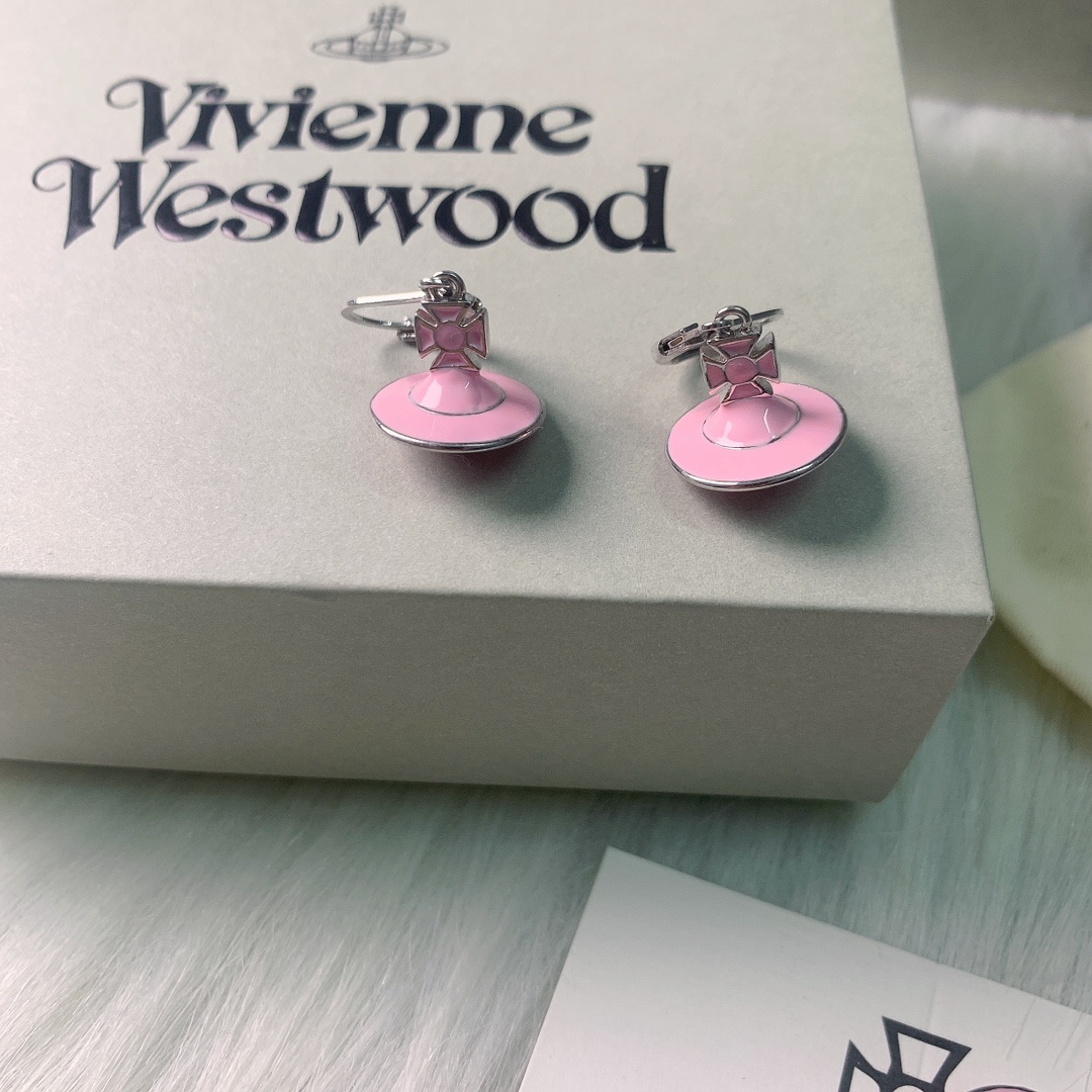 Vivienne Westwood 西太后浅粉滴胶立体土星