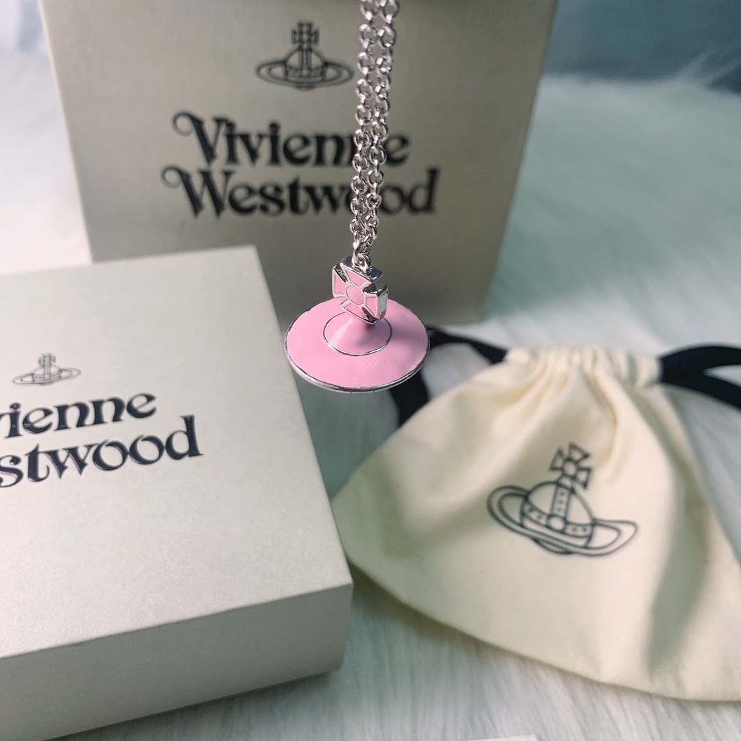 Vivienne Westwood 西太后浅粉滴胶立体土星