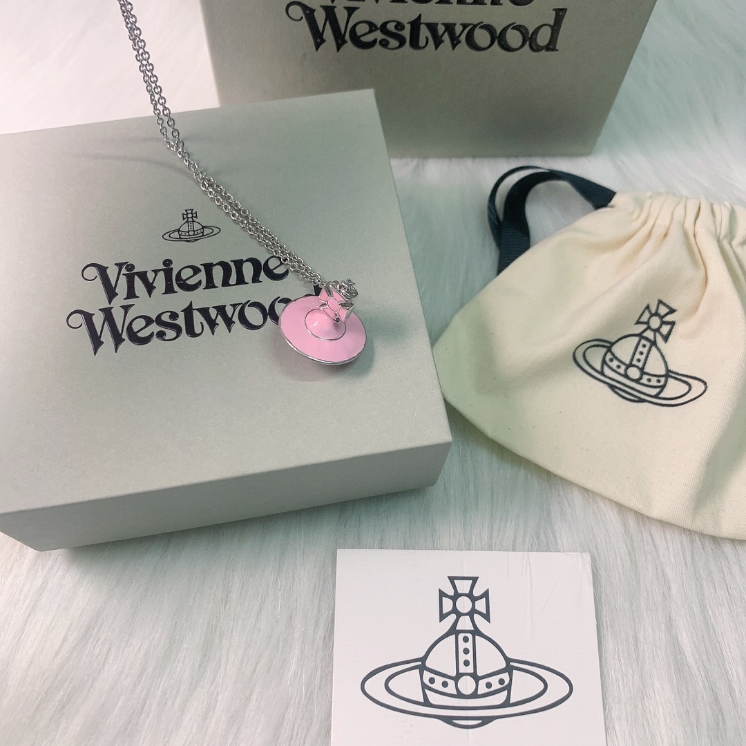 Vivienne Westwood 西太后浅粉滴胶立体土星