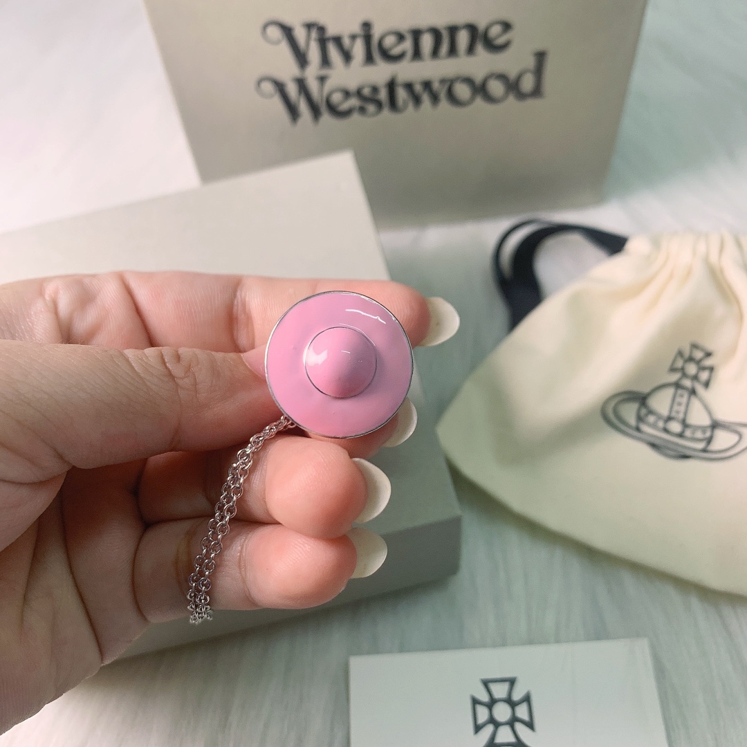 Vivienne Westwood 西太后浅粉滴胶立体土星