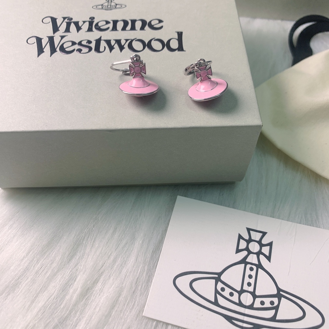 Vivienne Westwood 西太后浅粉滴胶立体土星