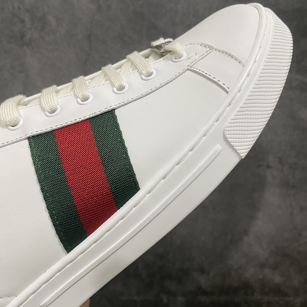 [Counter Edition] GUCCl Gucci Ace series low-top lace-up fashion sneakers for men and women, white and green